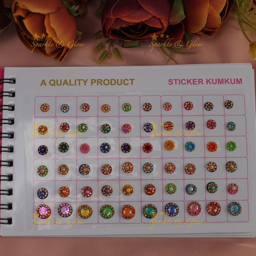 Navya Suhag elegant designs multi colours bindi small book - Sparkle and Glow - 