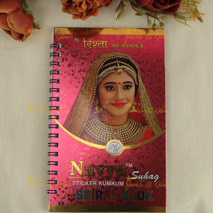 Navya Suhag plain round shaped kumkum bindi in different colours big book