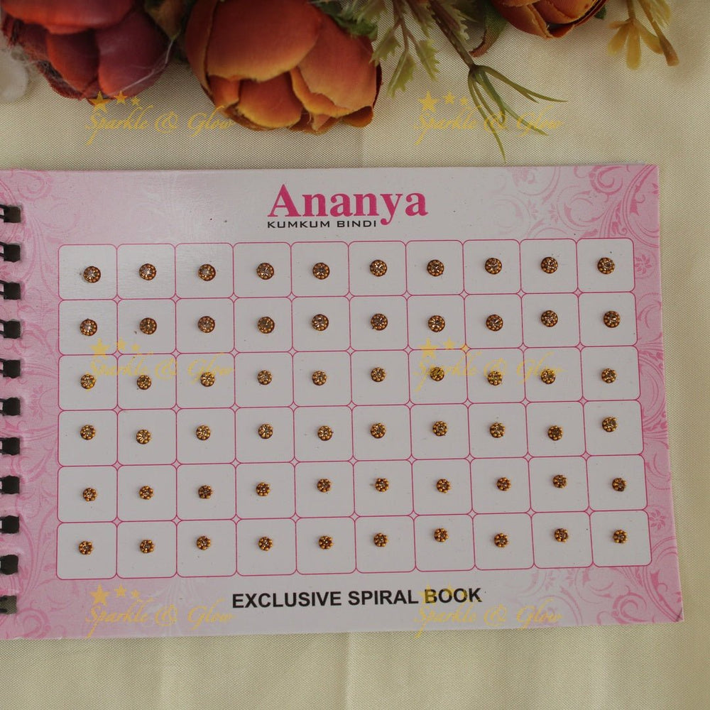 Ananya stone with different shaped bindi small book in assorted colour - Sparkle and Glow - 
