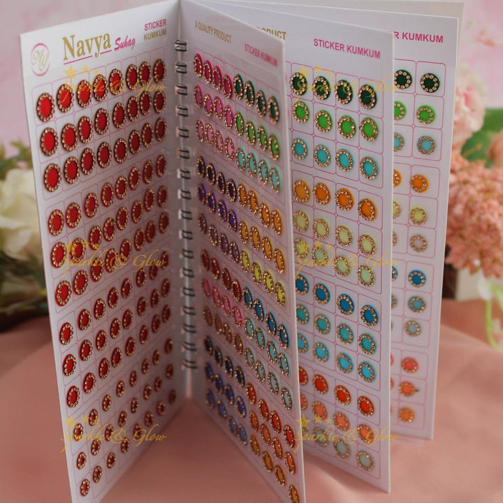 Navya Suhag simple design multi colour bindi big book - Sparkle and Glow - 