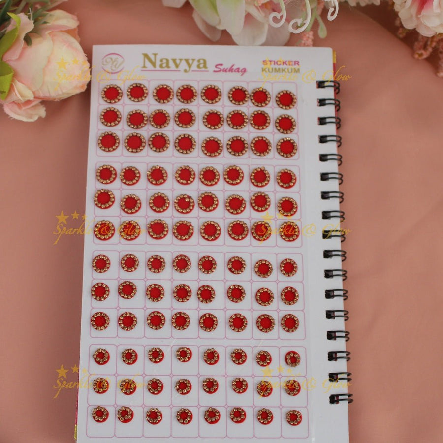 Navya Suhag simple design multi colour bindi big book - Sparkle and Glow - 