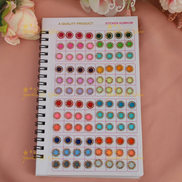 Navya Suhag simple design multi colour bindi big book - Sparkle and Glow - 