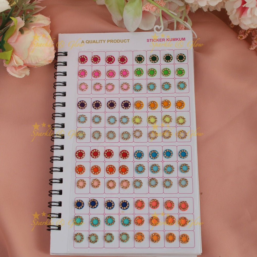 Navya Suhag simple design multi colour bindi big book - Sparkle and Glow - 