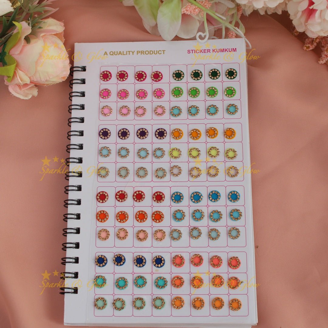 Navya Suhag simple design multi colour bindi big book - Sparkle and Glow - 
