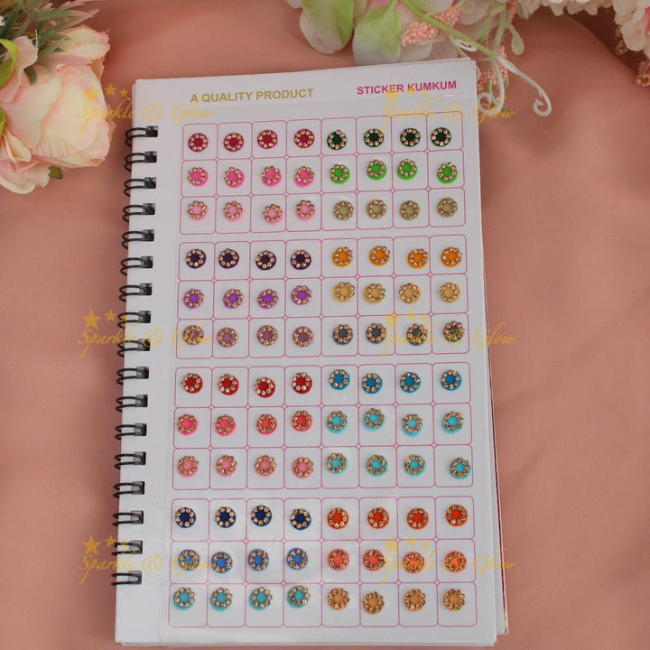 Navya Suhag simple design multi colour bindi big book - Sparkle and Glow - 