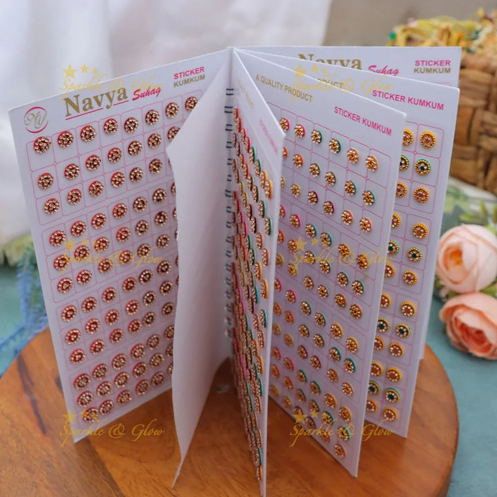 Navya Suhag Multicolor Stones Bindi Small Book