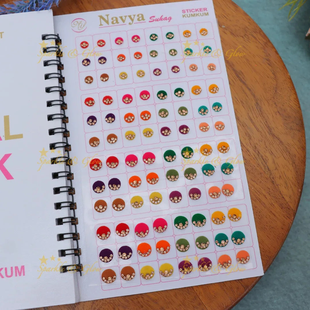 Navya Suhag Multicolor Stones Bindi Small Book