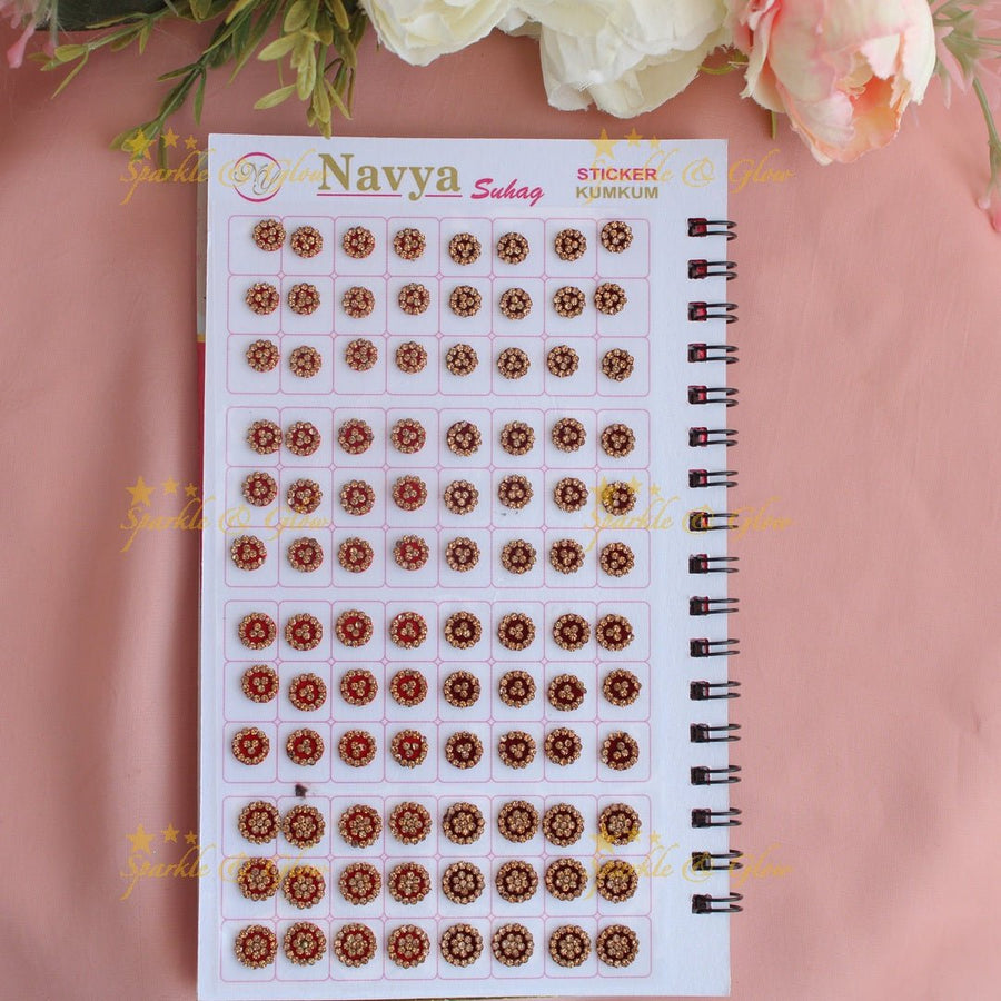 Navya Suhag Multi colour stones bindi small book - Sparkle and Glow - 