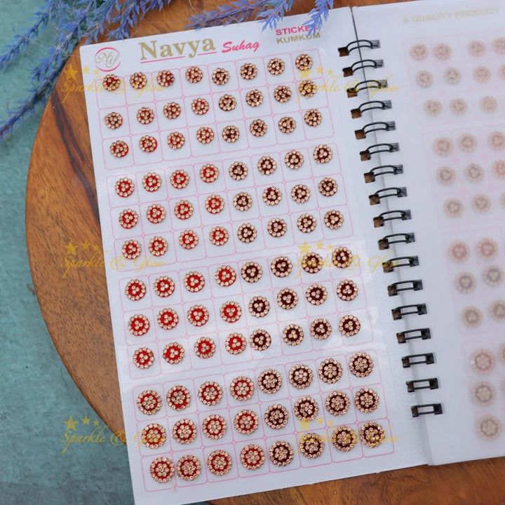 Navya Suhag Multicolor Stones Bindi Small Book