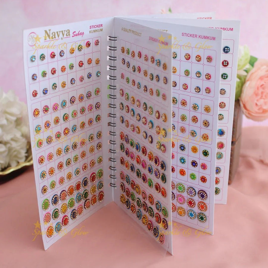 Navya Suhag grand different size and designs bindi big book - Sparkle and Glow