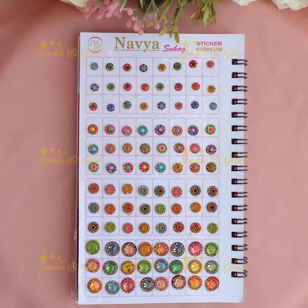 Navya Suhag grand different size and designs bindi big book - Sparkle and Glow