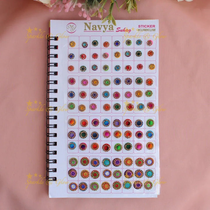 Navya Suhag grand different size and designs bindi big book - Sparkle and Glow