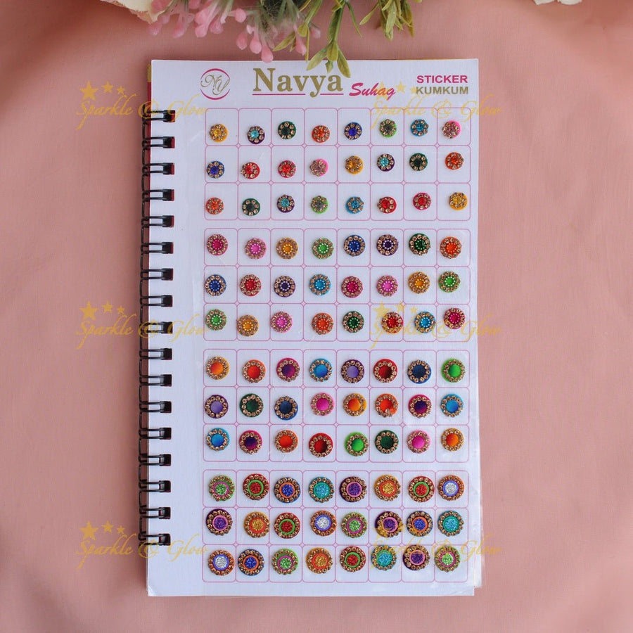 Navya Suhag grand different size and designs bindi big book - Sparkle and Glow - 