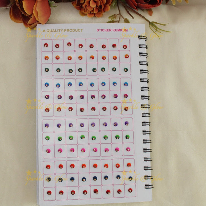 Navya Suhag multi colours round shaped bindi big book - Sparkle and Glow - 