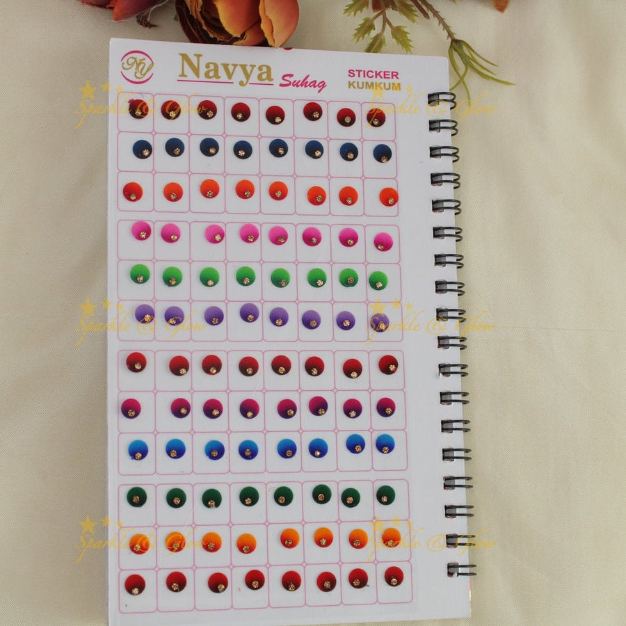 Navya Suhag multi colours round shaped bindi big book - Sparkle and Glow - 