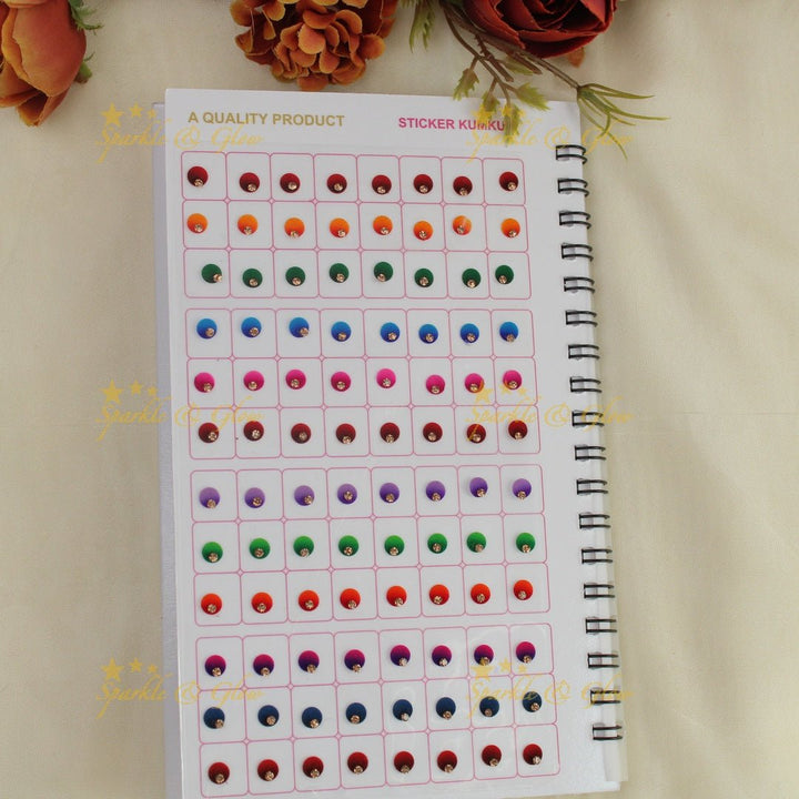 Navya Suhag multi colours round shaped bindi big book - Sparkle and Glow - 