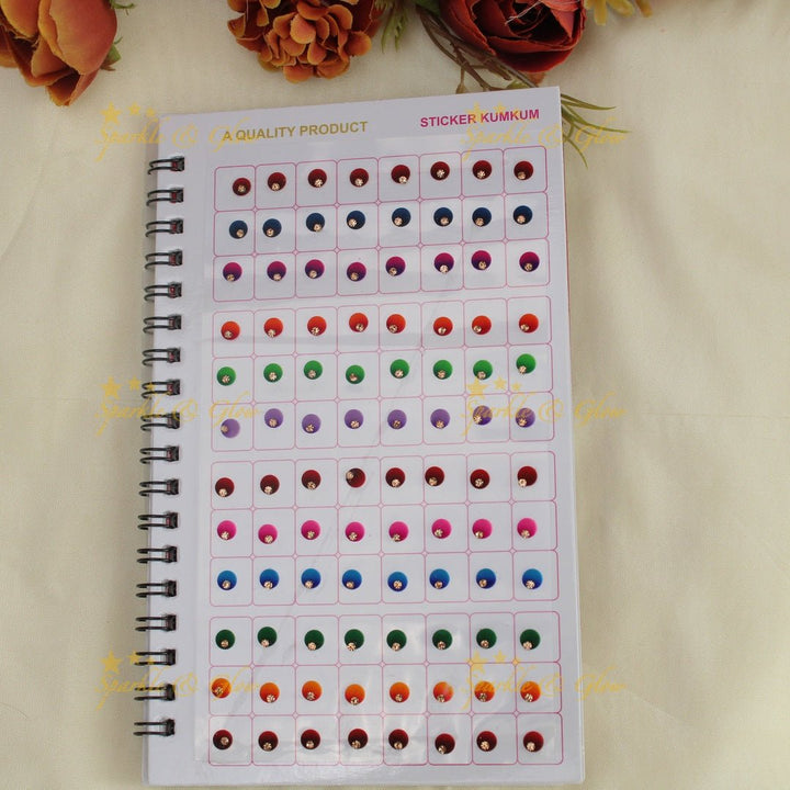 Navya Suhag multi colours round shaped bindi big book - Sparkle and Glow - 