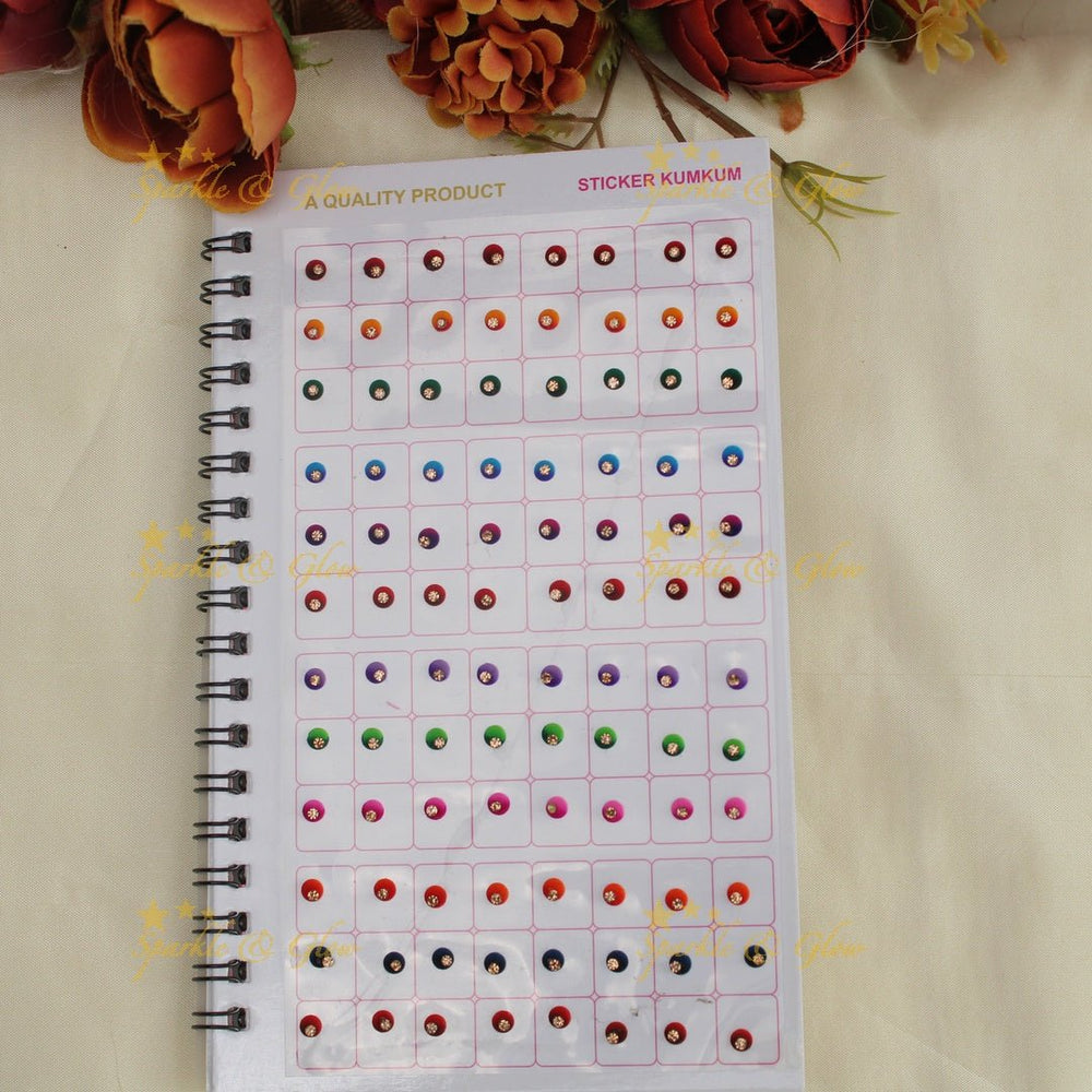 Navya Suhag multi colours round shaped bindi big book - Sparkle and Glow - 
