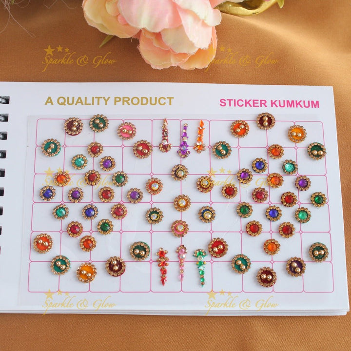 Navya Suhag gorgeous designs multi colours bindi small book - Sparkle and Glow - 
