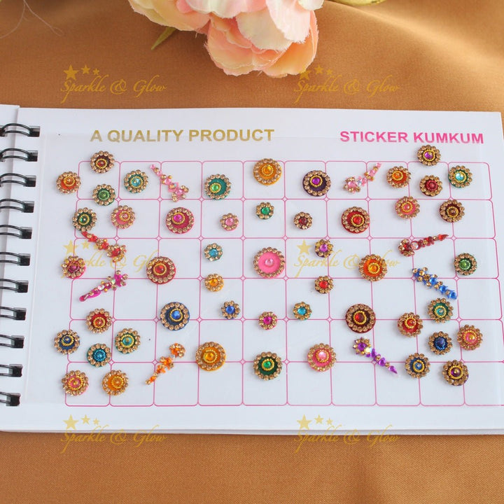 Navya Suhag gorgeous designs multi colours bindi small book - Sparkle and Glow - 