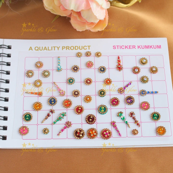 Navya Suhag gorgeous designs multi colours bindi small book - Sparkle and Glow - 