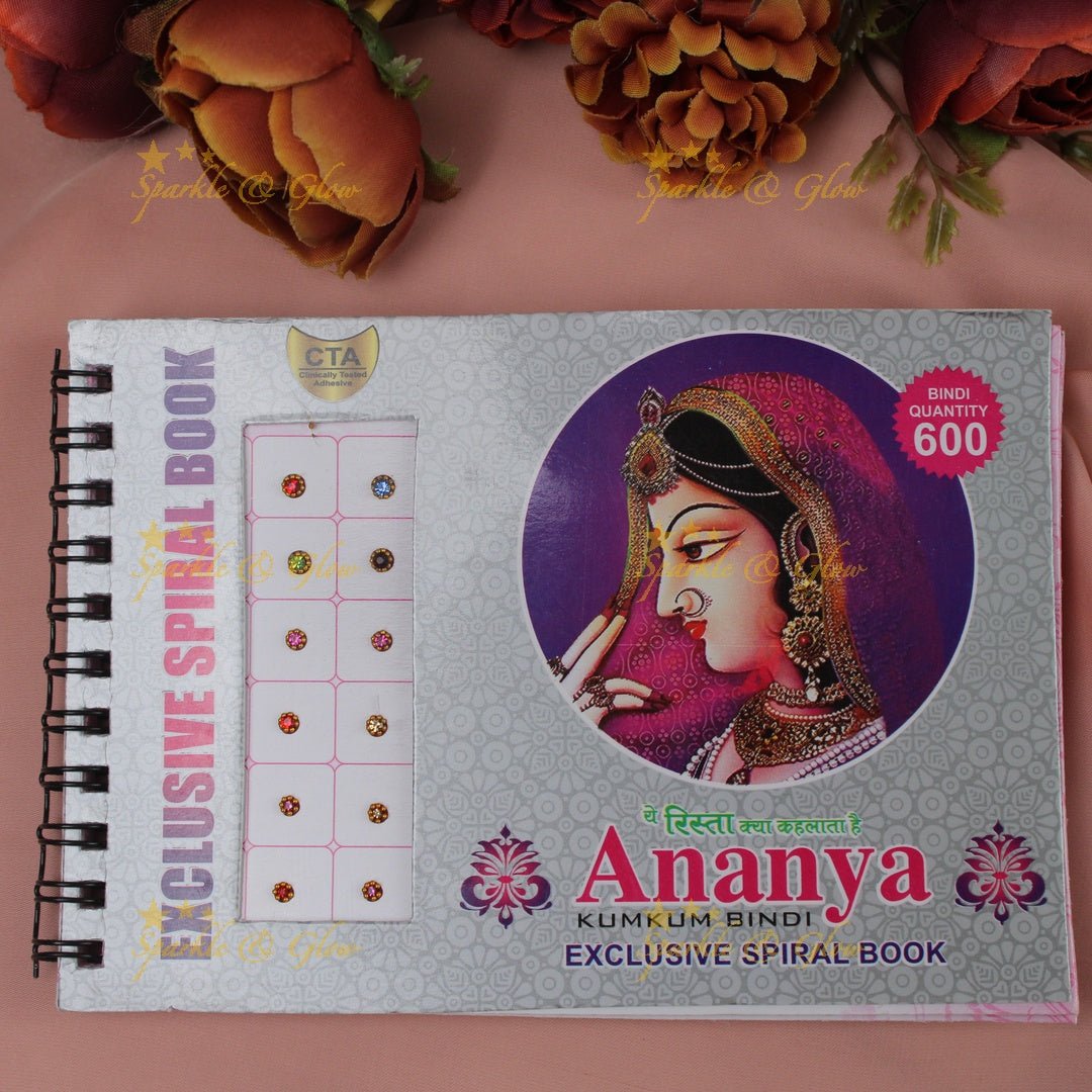 Ananya pretty bindi small book in assorted colour - Sparkle and Glow - 