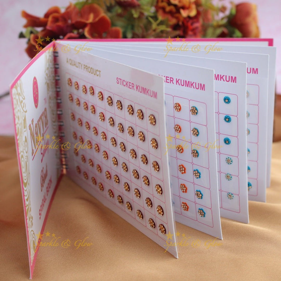 Navya Suhag Fancy stone bindi small book - Sparkle and Glow - 