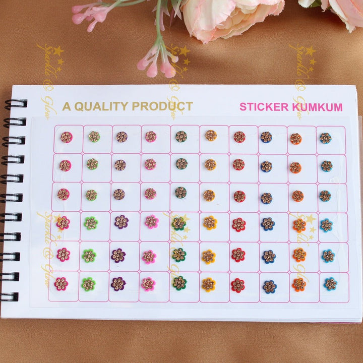 Navya Suhag Fancy stone bindi small book - Sparkle and Glow - 