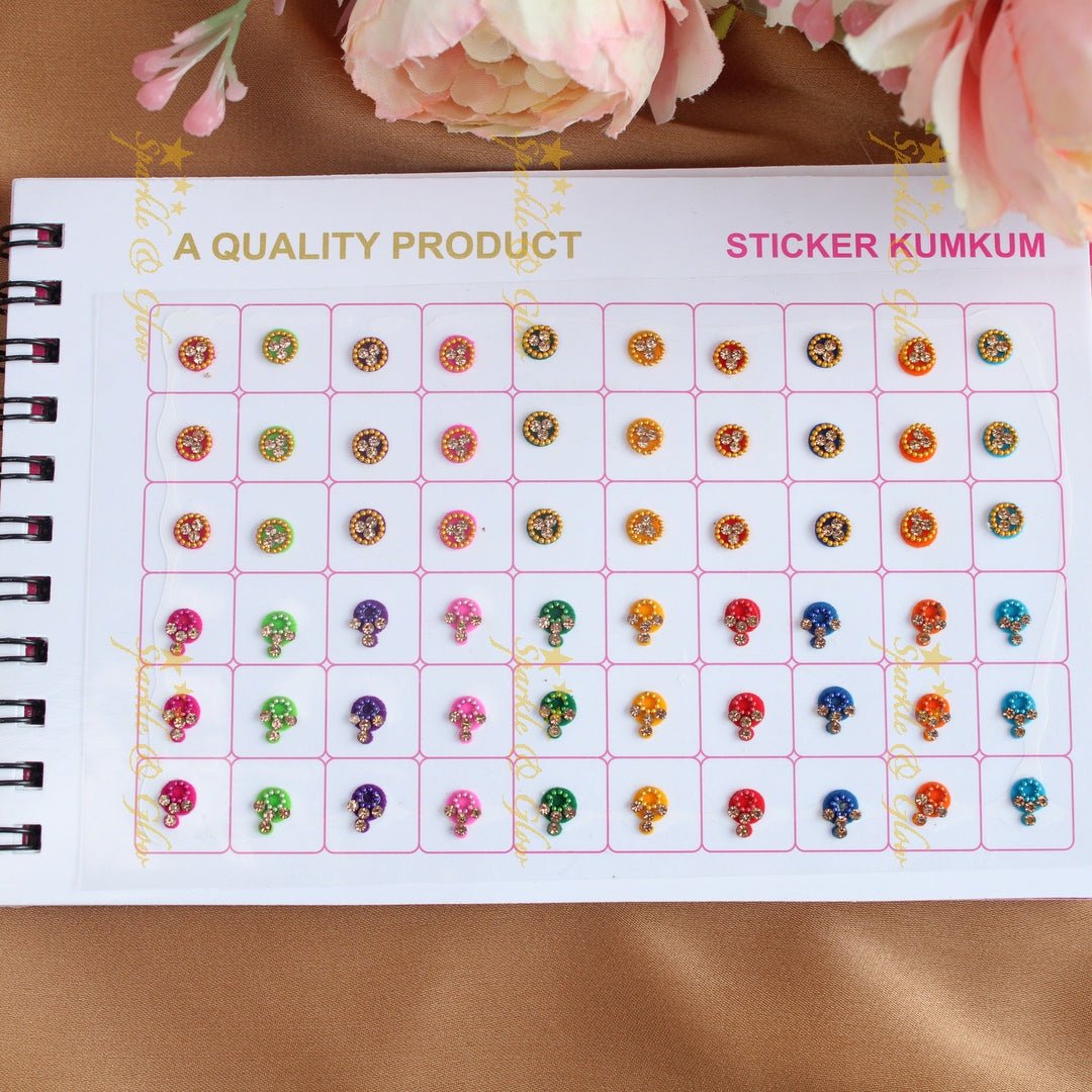 Navya Suhag Fancy stone bindi small book - Sparkle and Glow - 