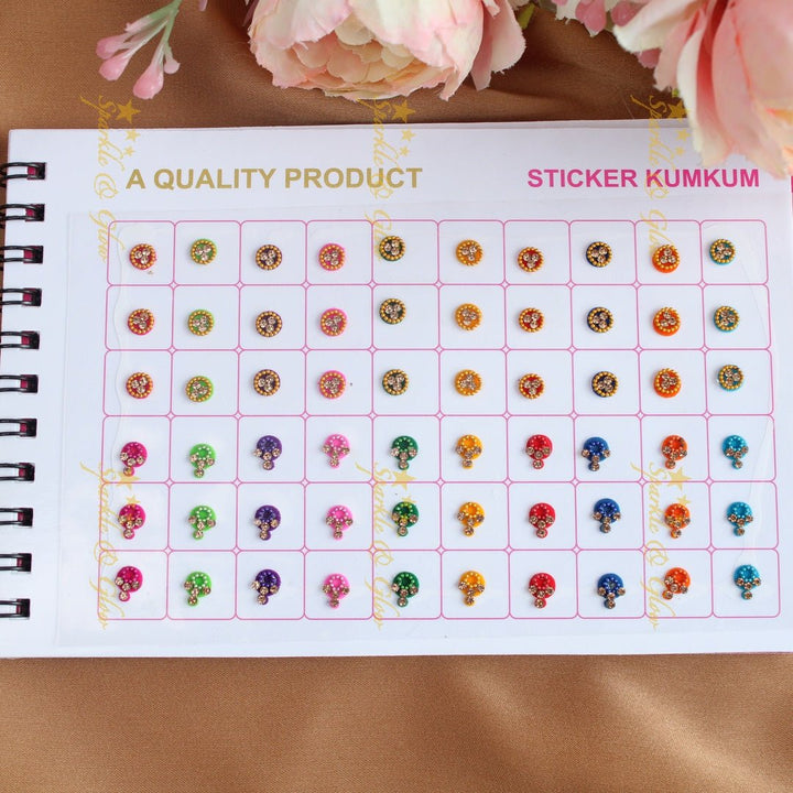 Navya Suhag Fancy stone bindi small book - Sparkle and Glow - 