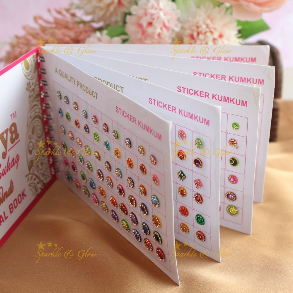 Navya Suhag multi colour fancy bindi small book - Sparkle and Glow - 