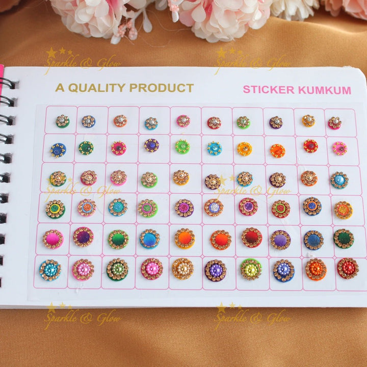 Navya Suhag multi colour fancy bindi small book - Sparkle and Glow - 