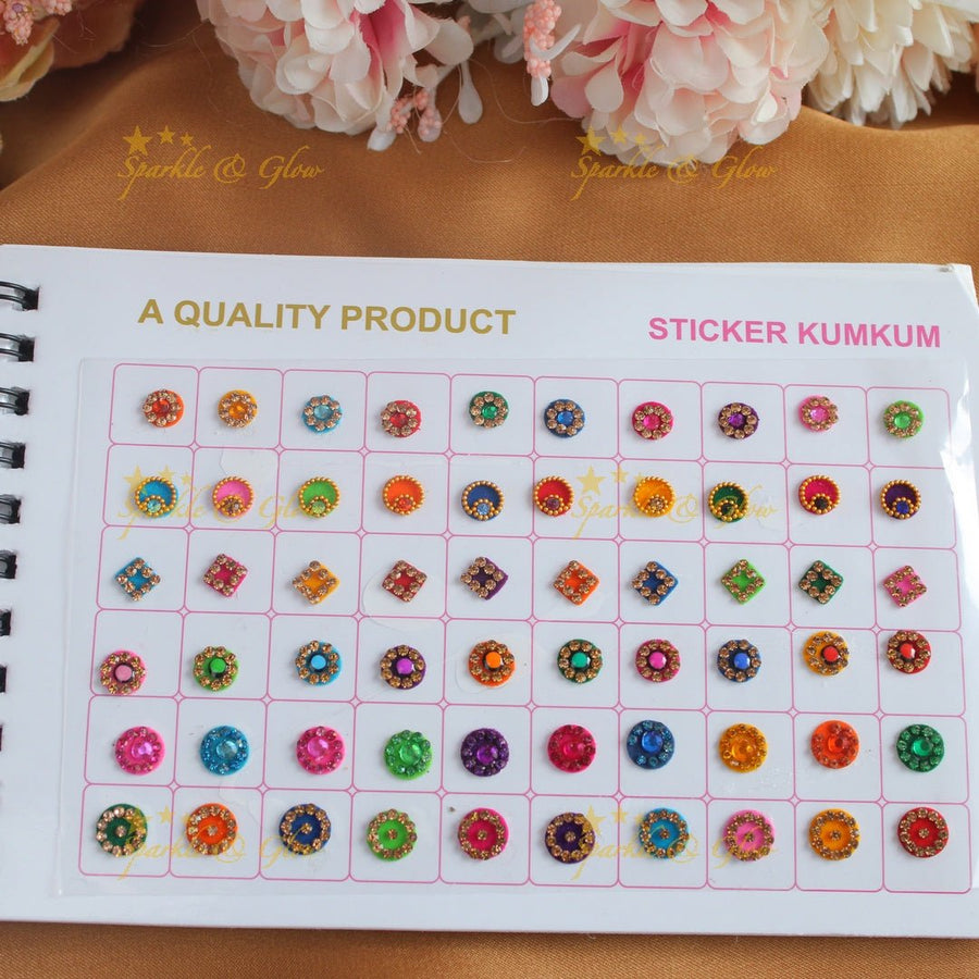 Navya Suhag multi colour fancy bindi small book - Sparkle and Glow - 