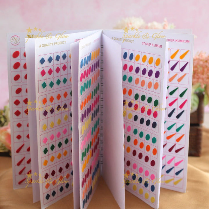 Navya Suhag plain different shaped multi colour bindi big book - Sparkle and Glow - 