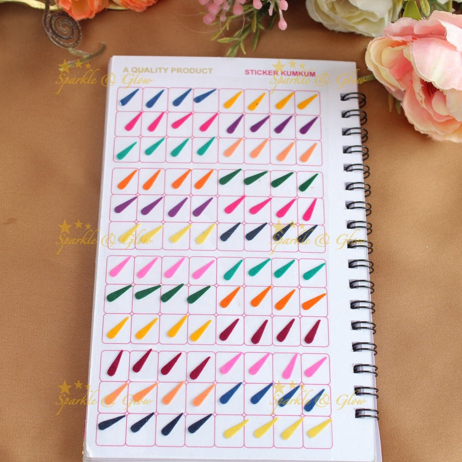 Navya Suhag plain different shaped multi colour bindi big book - Sparkle and Glow - 
