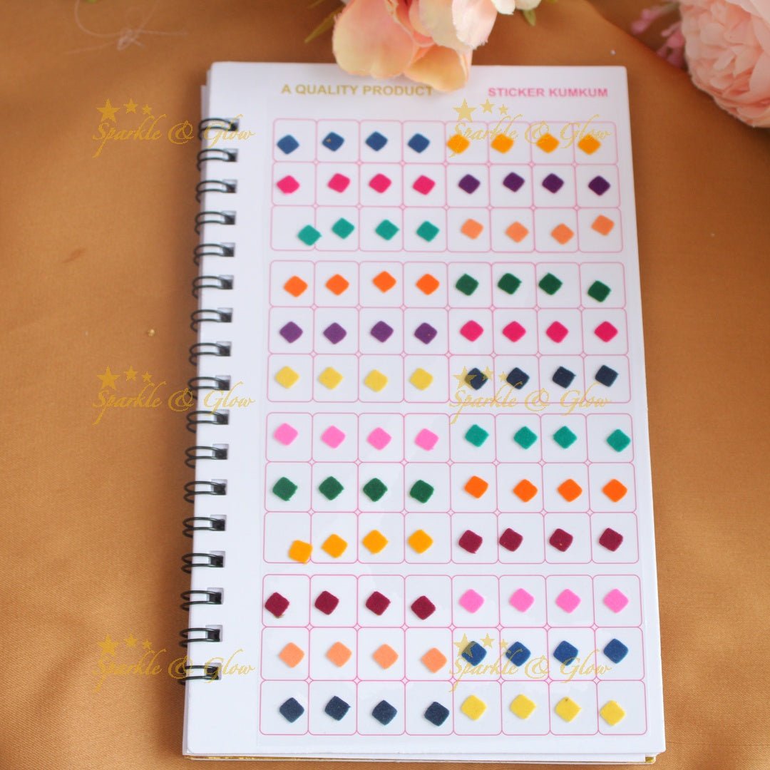 Navya Suhag plain different shaped multi colour bindi big book - Sparkle and Glow - 