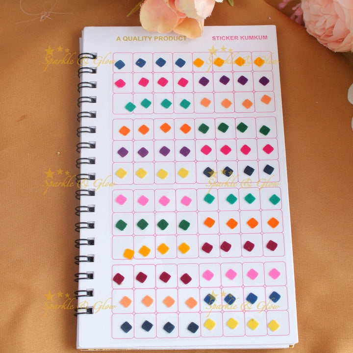 Navya Suhag plain different shaped multi colour bindi big book - Sparkle and Glow - 