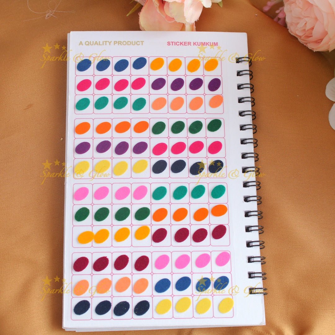 Navya Suhag plain different shaped multi colour bindi big book - Sparkle and Glow - 