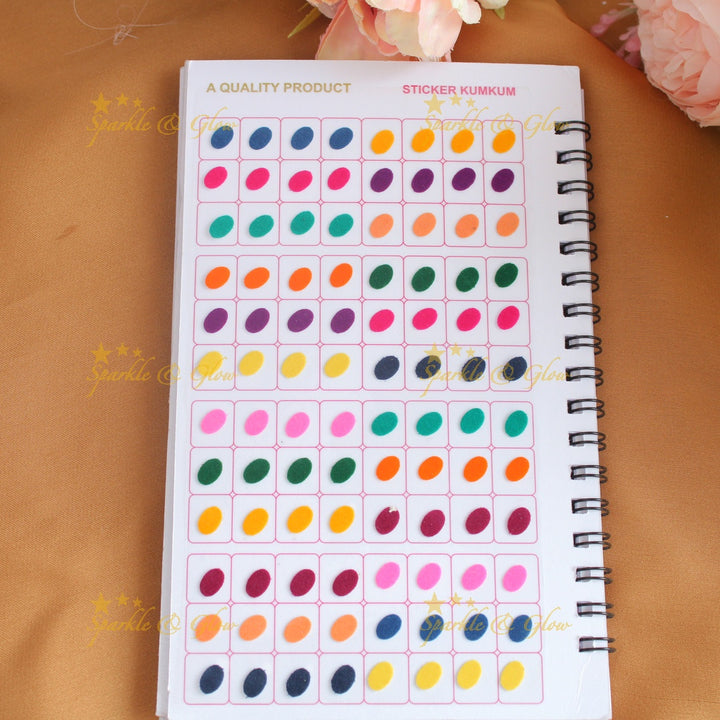 Navya Suhag plain different shaped multi colour bindi big book