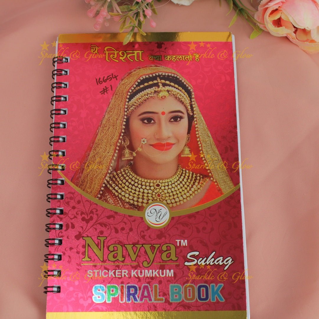 Navya Suhag brown colour plain round shape bindi big book - Sparkle and Glow - 