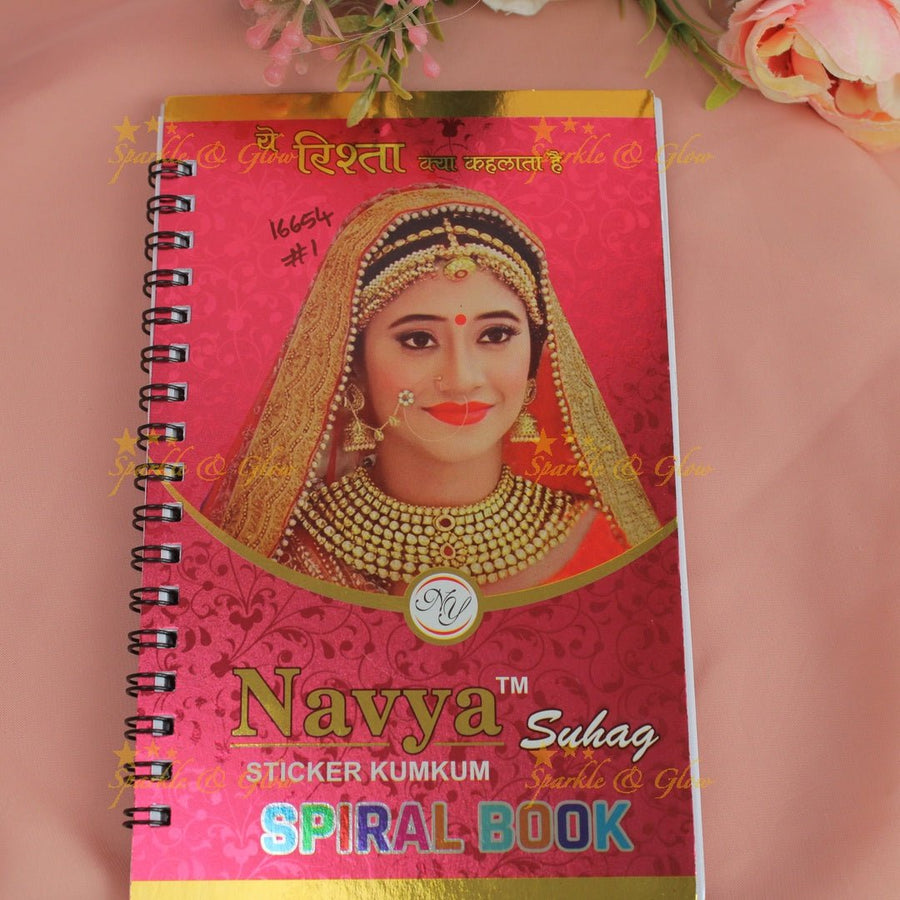 Navya Suhag brown colour plain round shape bindi big book - Sparkle and Glow - 