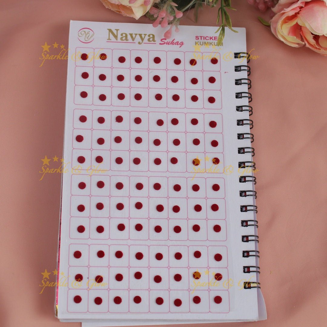 Navya Suhag brown colour plain round shape bindi big book - Sparkle and Glow - 