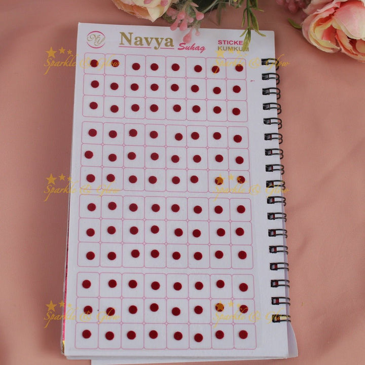 Navya Suhag brown colour plain round shape bindi big book - Sparkle and Glow - 