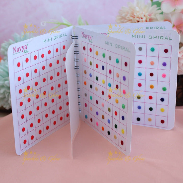 Navya Suhag Multi colour plain bindi small book - Sparkle and Glow - 