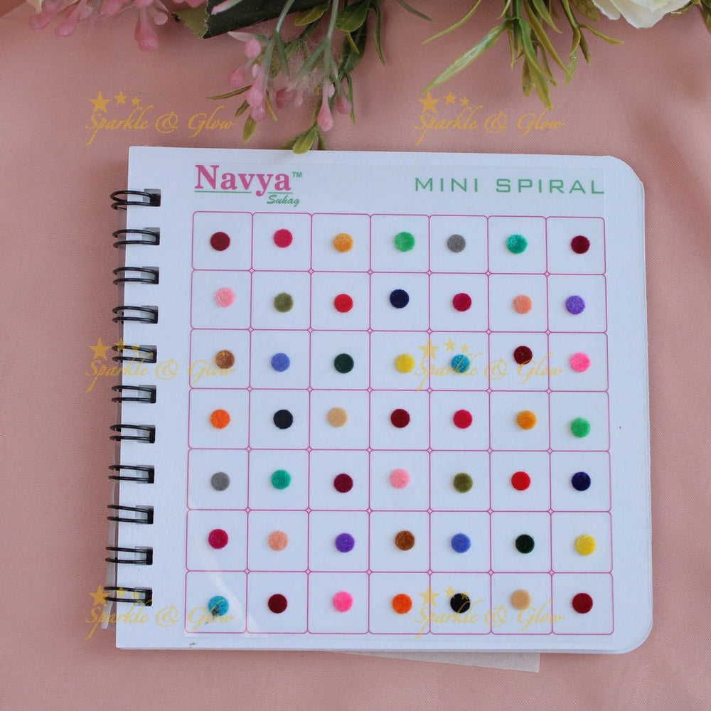 Navya Suhag Multi colour plain bindi small book - Sparkle and Glow - 