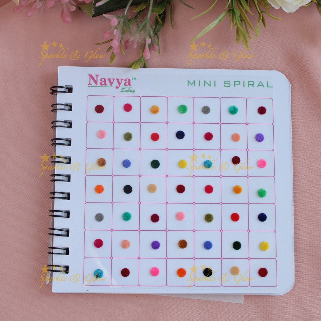 Navya Suhag Multi colour plain bindi small book - Sparkle and Glow - 