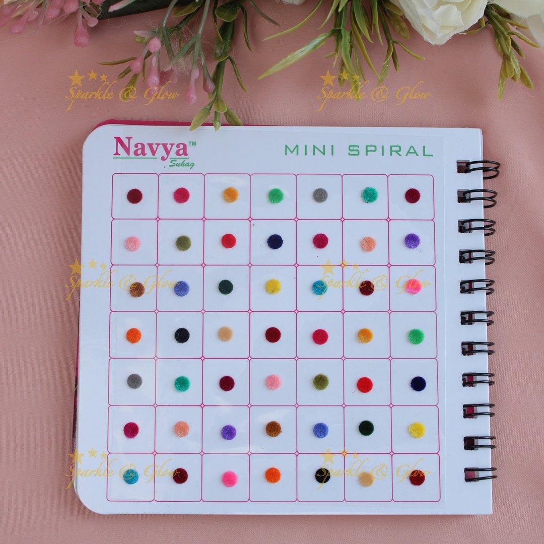 Navya Suhag Multi colour plain bindi small book - Sparkle and Glow - 