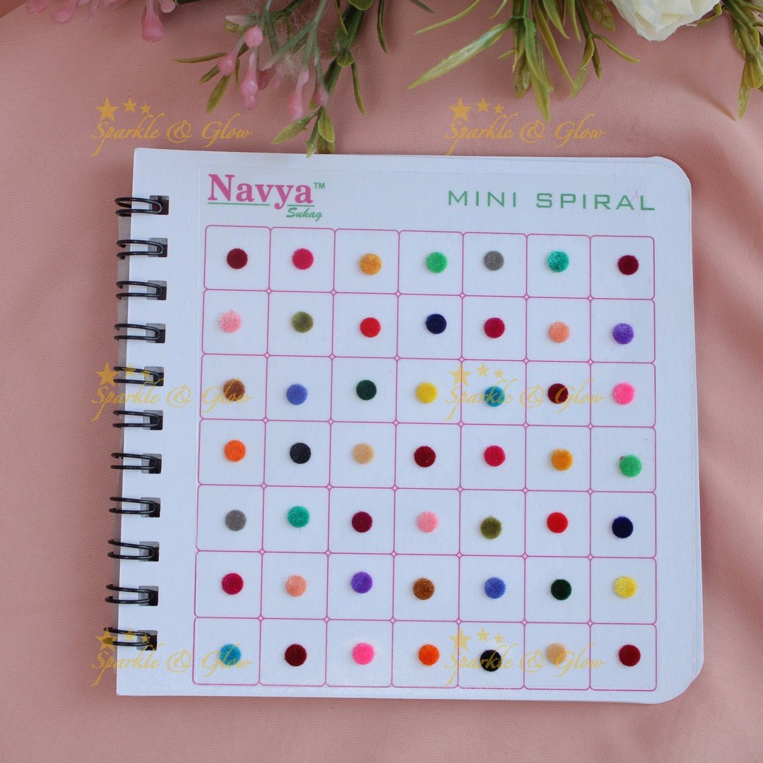 Navya Suhag Multi colour plain bindi small book - Sparkle and Glow - 
