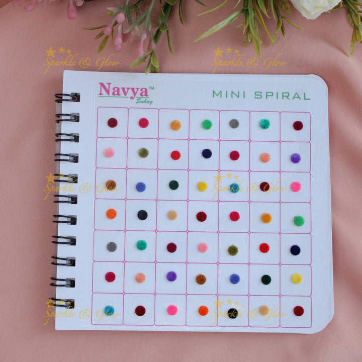 Navya Suhag Multi colour plain bindi small book - Sparkle and Glow - 