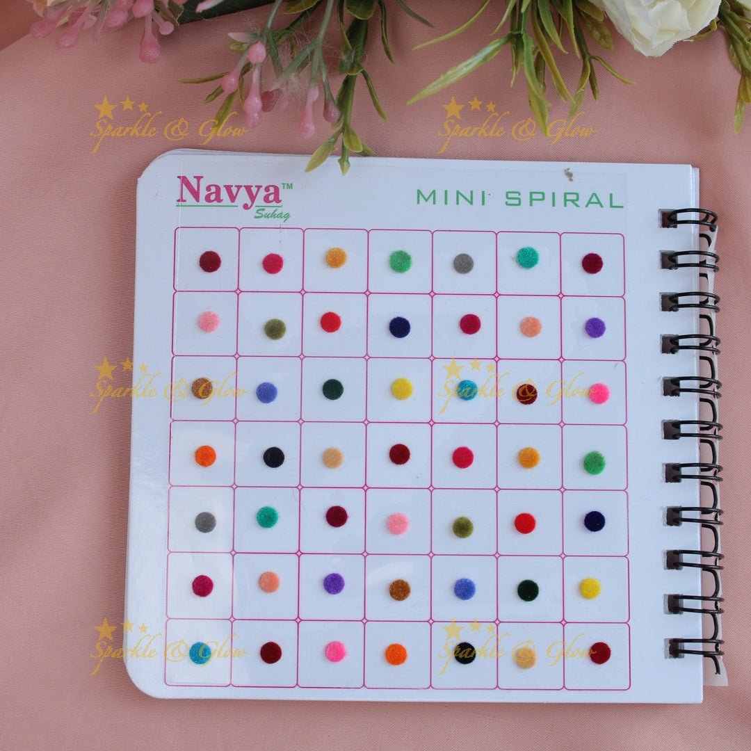 Navya Suhag Multi colour plain bindi small book - Sparkle and Glow - 